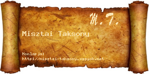 Misztai Taksony névjegykártya